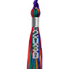 Rainbow Graduation Tassel with Silver Stacked Date Drop by Wholesale Grad Supply