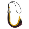 Black/Gold/Maroon Graduation Tassel with Silver Bling Charm by Wholesale Grad Supply