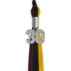 Black/Gold/Maroon Graduation Tassel with Silver Bling Charm by Wholesale Grad Supply