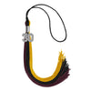 Black/Gold/Maroon Graduation Tassel with Silver Bling Charm by Wholesale Grad Supply