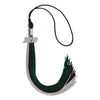 Black/Hunter Green/Silver Graduation Tassel with Silver Date Drop by Wholesale Grad Supply