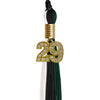 Black/Hunter Green/White Graduation Tassel with Gold Bling Charm by Wholesale Grad Supply
