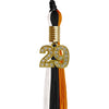 Black/Orange/White Graduation Tassel with Gold Bling Charm by Wholesale Grad Supply