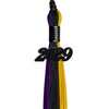 Black/Purple/Gold Graduation Tassel with Black Date Drop by Wholesale Grad Supply