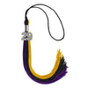 Black/Purple/Gold Graduation Tassel with Silver Bling Charm by Wholesale Grad Supply