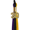 Black/Purple/Gold Graduation Tassel with Gold Bling Charm by Wholesale Grad Supply