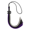Black/Purple/Grey Graduation Tassel with Black Bling Charm by Wholesale Grad Supply