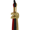 Black/Red/Antique Gold Graduation Tassel with Gold Bling Charm by Wholesale Grad Supply