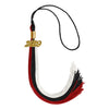 Black/Red/White Graduation Tassel with Gold Date Drop by Wholesale Grad Supply
