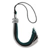 Black/Teal/Grey Graduation Tassel with Silver Bling Charm by Wholesale Grad Supply