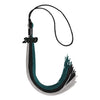 Black/Teal/Grey Graduation Tassel with Black Date Drop by Wholesale Grad Supply
