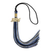 Black/Royal Blue/Silver Mixed Color Graduation Tassel with Gold Date Drop by Wholesale Grad Supply