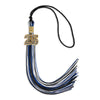 Black/Royal Blue/White Mixed Color Graduation Tassel with Gold Bling Charm by Wholesale Grad Supply