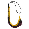 Black/Gold/Maroon Graduation Tassel with Gold Stacked Date Drop by Wholesale Grad Supply