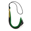 Black/Green/White Graduation Tassel with Gold Stacked Date Drop by Wholesale Grad Supply