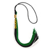 Black/Green/White Graduation Tassel with Gold Stacked Date Drop by Wholesale Grad Supply