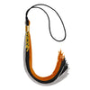 Black/Orange/Grey Graduation Tassel with Gold Stacked Date Drop by Wholesale Grad Supply
