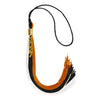 Black/Orange/White Graduation Tassel with Gold Stacked Date Drop by Wholesale Grad Supply