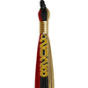 Black/Red/Antique Gold Graduation Tassel with Gold Stacked Date Drop by Wholesale Grad Supply