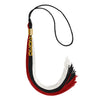 Black/Red/White Graduation Tassel with Gold Stacked Date Drop by Wholesale Grad Supply