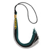 Black/Teal/Grey Graduation Tassel with Gold Stacked Date Drop by Wholesale Grad Supply
