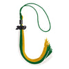 Green/Gold/White Graduation Tassel with Black Date Drop by Wholesale Grad Supply
