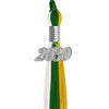 Green/Gold/White Graduation Tassel with Silver Date Drop by Wholesale Grad Supply