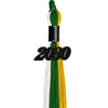 Green/Gold/White Graduation Tassel with Black Date Drop by Wholesale Grad Supply