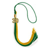 Green/Gold/White Graduation Tassel with Gold Bling Charm by Wholesale Grad Supply