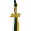 Hunter Green/Gold/White Graduation Tassel with Gold Date Drop by Wholesale Grad Supply