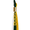 Hunter Green/Gold/White Graduation Tassel with Gold Stacked Date Drop by Wholesale Grad Supply