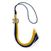 Navy Blue/Gold/White Graduation Tassel with Gold Bling Charm by Wholesale Grad Supply