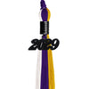 Purple/Gold/White Graduation Tassel with Black Date Drop by Wholesale Grad Supply