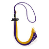 Purple/Gold/White Graduation Tassel with Black Date Drop by Wholesale Grad Supply