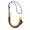 Purple/Gold/White Graduation Tassel with Silver Stacked Date Drop by Wholesale Grad Supply