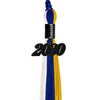 Royal Blue/Gold/White Graduation Tassel with Black Date Drop by Wholesale Grad Supply