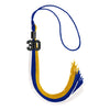 Royal Blue/Gold/White Graduation Tassel with Black Bling Charm by Wholesale Grad Supply