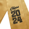 Antique Gold Class of 2024 Graduation Stole/Sash with Classic Tips by Wholesale Grad Supply