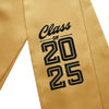 Antique Gold Class of 2025 Graduation Stole/Sash with Classic Tips by Wholesale Grad Supply