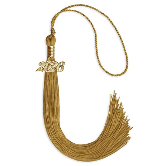 Antique Gold Graduation Tassel with Gold Bling Charm by Wholesale Grad Supply