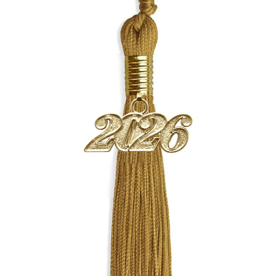 Antique Gold Graduation Tassel with Gold Bling Charm by Wholesale Grad Supply