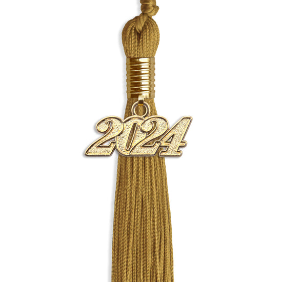 Antique Gold Graduation Tassel with Gold Bling Charm by Wholesale Grad Supply