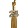 Antique Gold Graduation Tassel with Gold Bling Charm by Wholesale Grad Supply