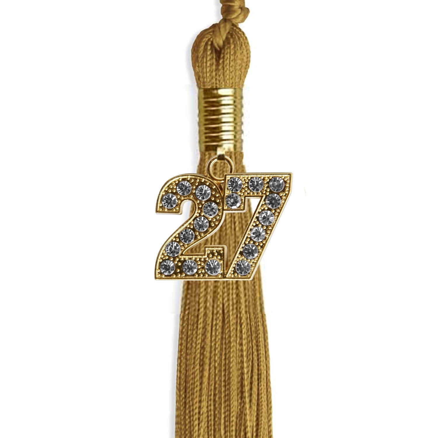 Antique Gold Graduation Tassel with Gold Bling Charm by Wholesale Grad Supply