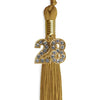 Antique Gold Graduation Tassel with Gold Bling Charm by Wholesale Grad Supply