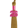 Antique Gold Graduation Tassel with Pink Bling Charm by Wholesale Grad Supply