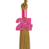 Antique Gold Graduation Tassel with Pink Bling Charm by Wholesale Grad Supply