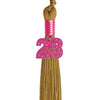 Antique Gold Graduation Tassel with Pink Bling Charm by Wholesale Grad Supply