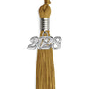Antique Gold Graduation Tassel with Silver Bling Charm by Wholesale Grad Supply