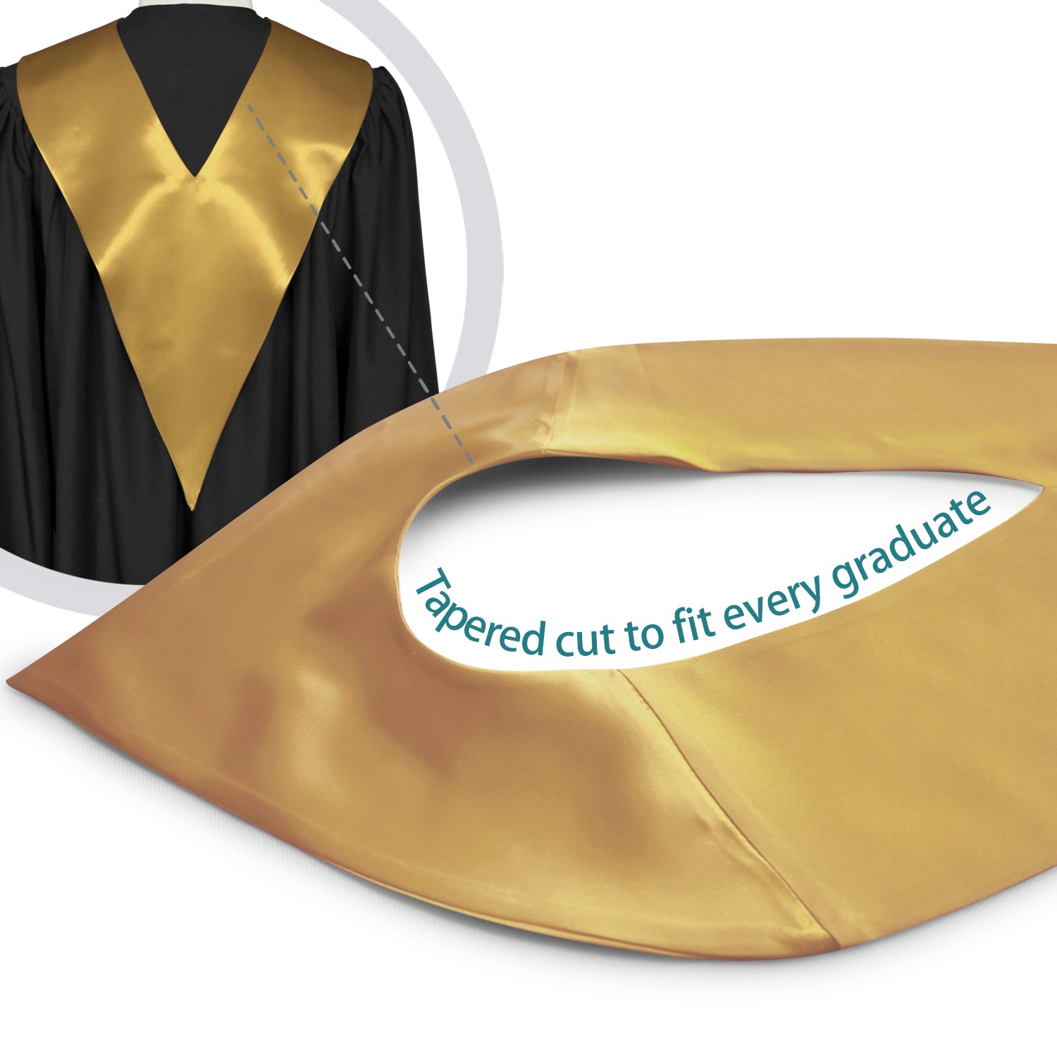 Antique Gold Graduation V-Stole by Wholesale Grad Supply